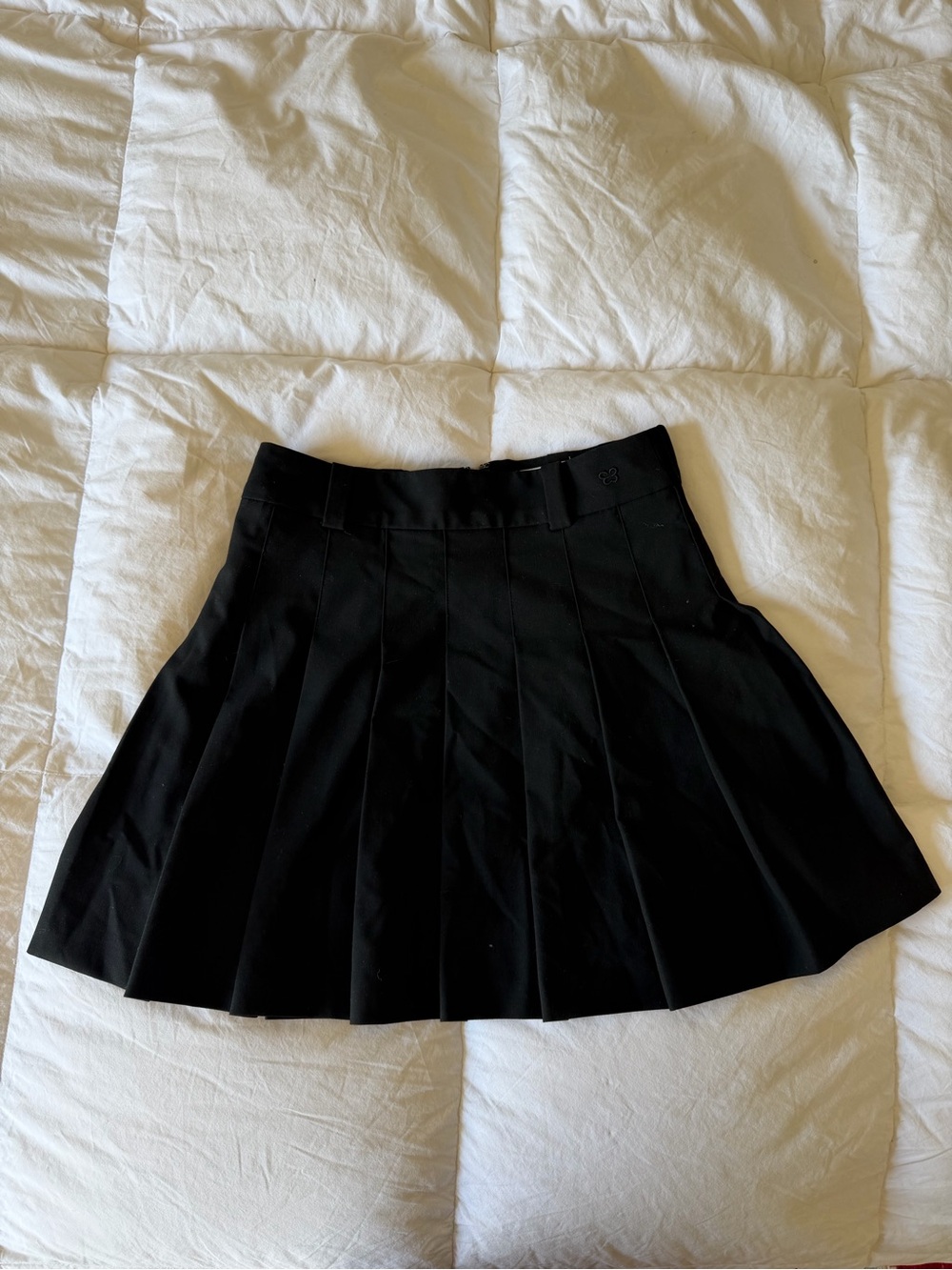 Aritzia Black Pleated Mini Skirt